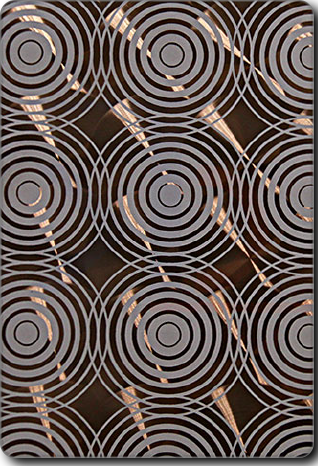 Brown Concentric Rings Laser-Etched Stainless Steel Sheet
