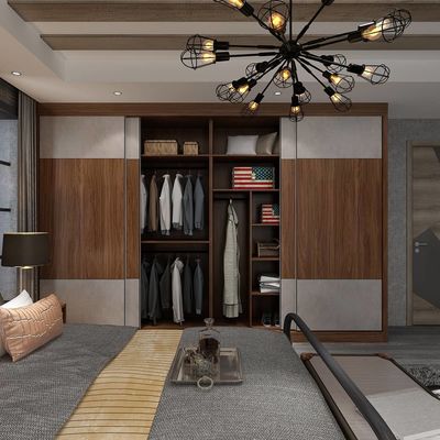 Good price Seamless Wood Stainless Steel Wardrobe Closet With Sliding Doors ODM online