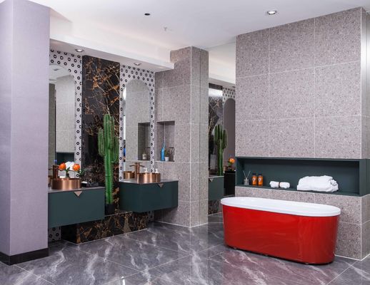 Modern Mirrored Bathroom 316 Stainless Steel Vanity Cabinet Copper Basin Cabinet