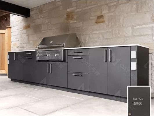 Good price Gray 201 Stainless Steel Outdoor Kitchen Units BBQ Grill Storage Station Barbeque Units ODM online