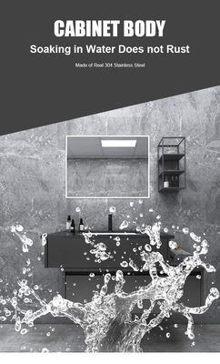 Good price 304SUS Stainless Steel Bathroom Furniture Vanity Moistureproof Wash Basin Cabinet online